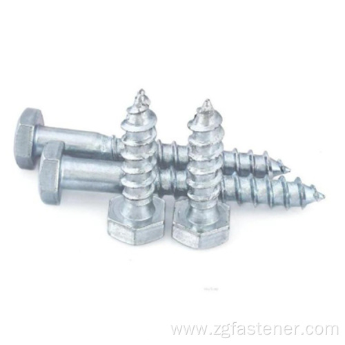 DIN571 grade4.8 Blue and white zinc wood screws